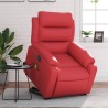 Fauteuil inclinable de massage électrique rouge similicuir 