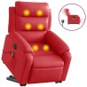 Fauteuil inclinable de massage électrique rouge similicuir 