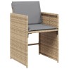 Ensemble à manger de jardin et coussins 9 pcs mélange beige 