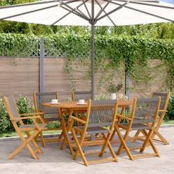 Chaises de jardin pliables lot de 6 gris bois d'acacia massif 
