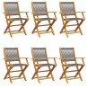 Chaises de jardin pliables lot de 6 gris bois d'acacia massif 