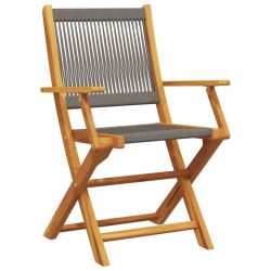 Chaises de jardin pliables lot de 6 gris bois d'acacia massif 