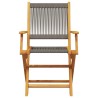 Chaises de jardin pliables lot de 6 gris bois d'acacia massif 