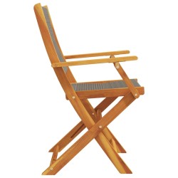 Chaises de jardin pliables lot de 6 gris bois d'acacia massif 