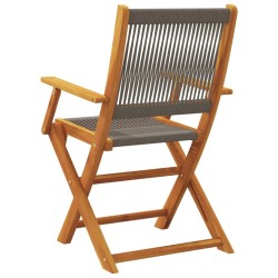 Chaises de jardin pliables lot de 6 gris bois d'acacia massif 