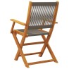 Chaises de jardin pliables lot de 6 gris bois d'acacia massif 