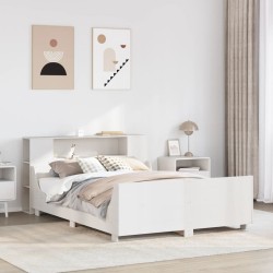 Cadre de lit sans matelas blanc 120x200 cm bois de pin massif 