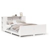 Cadre de lit sans matelas blanc 120x200 cm bois de pin massif 