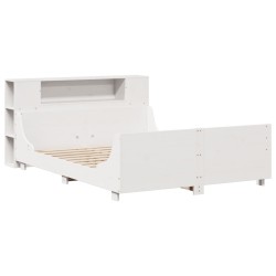 Cadre de lit sans matelas blanc 120x200 cm bois de pin massif 