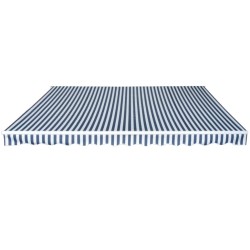 Auvent pliable manuel 450 cm Bleu/blanc 