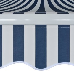Auvent pliable manuel 450 cm Bleu/blanc 