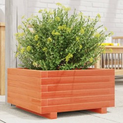Jardinière cire marron 50x50x26,5 cm bois de pin massif 