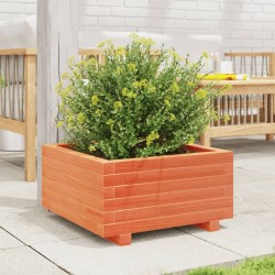 Jardinière cire marron 50x50x26,5 cm bois de pin massif 