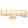 Salon de jardin 7 pcs bois de pin massif 