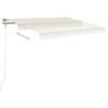 Auvent manuel rétractable avec LED 3x2,5 m Crème 