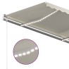 Auvent manuel rétractable avec LED 3x2,5 m Crème 