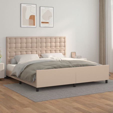 Cadre de lit sans matelas cappuccino 200x200 cm similicuir 