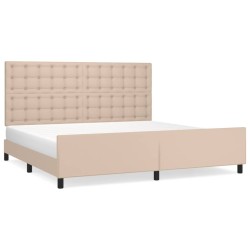Cadre de lit sans matelas cappuccino 200x200 cm similicuir 