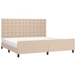 Cadre de lit sans matelas cappuccino 200x200 cm similicuir 