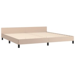 Cadre de lit sans matelas cappuccino 200x200 cm similicuir 