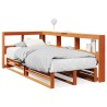 Lit bibliothèque sans matelas cire marron 90x190 cm pin massif 