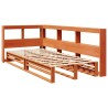 Lit bibliothèque sans matelas cire marron 90x190 cm pin massif 