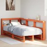 Lit bibliothèque sans matelas cire marron 90x190 cm pin massif 