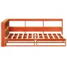 Lit bibliothèque sans matelas cire marron 90x190 cm pin massif 