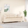 Canapé 3 places avec oreillers beige 180 cm tissu microfibre 