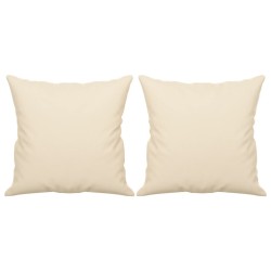 Canapé 3 places avec oreillers beige 180 cm tissu microfibre 