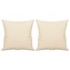 Canapé 3 places avec oreillers beige 180 cm tissu microfibre 
