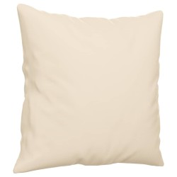 Canapé 3 places avec oreillers beige 180 cm tissu microfibre 