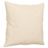 Canapé 3 places avec oreillers beige 180 cm tissu microfibre 
