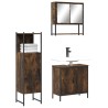 Ensemble de meubles de salle de bain 3 pcs Chêne fumé 