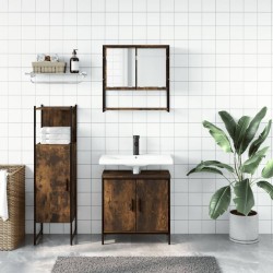 Ensemble de meubles de salle de bain 3 pcs Chêne fumé 