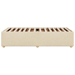 Cadre de lit sans matelas crème 90x190 cm tissu 