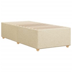 Cadre de lit sans matelas crème 90x190 cm tissu 