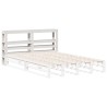 Tête de lit avec étagères blanc 135 cm bois massif de pin 