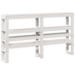 Tête de lit avec étagères blanc 135 cm bois massif de pin 
