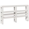 Tête de lit avec étagères blanc 135 cm bois massif de pin 