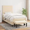 Sommier à lattes de lit avec matelas Crème 90x200 cm Tissu 