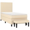 Sommier à lattes de lit avec matelas Crème 90x200 cm Tissu 