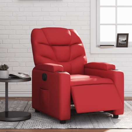 Fauteuil inclinable électrique Rouge Similicuir 