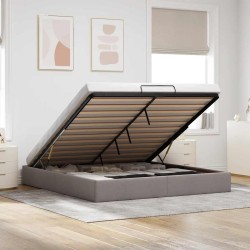 Cadre de lit ottoman sans matelas taupe 180x200 cm tissu 