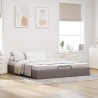 Cadre de lit ottoman sans matelas taupe 180x200 cm tissu 
