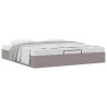 Cadre de lit ottoman sans matelas taupe 180x200 cm tissu 