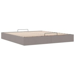 Cadre de lit ottoman sans matelas taupe 180x200 cm tissu 