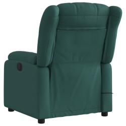 Fauteuil de massage inclinable électrique Vert foncé Tissu 
