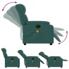 Fauteuil de massage inclinable électrique Vert foncé Tissu 