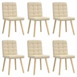 Chaises à manger lot de 6 crème tissu 